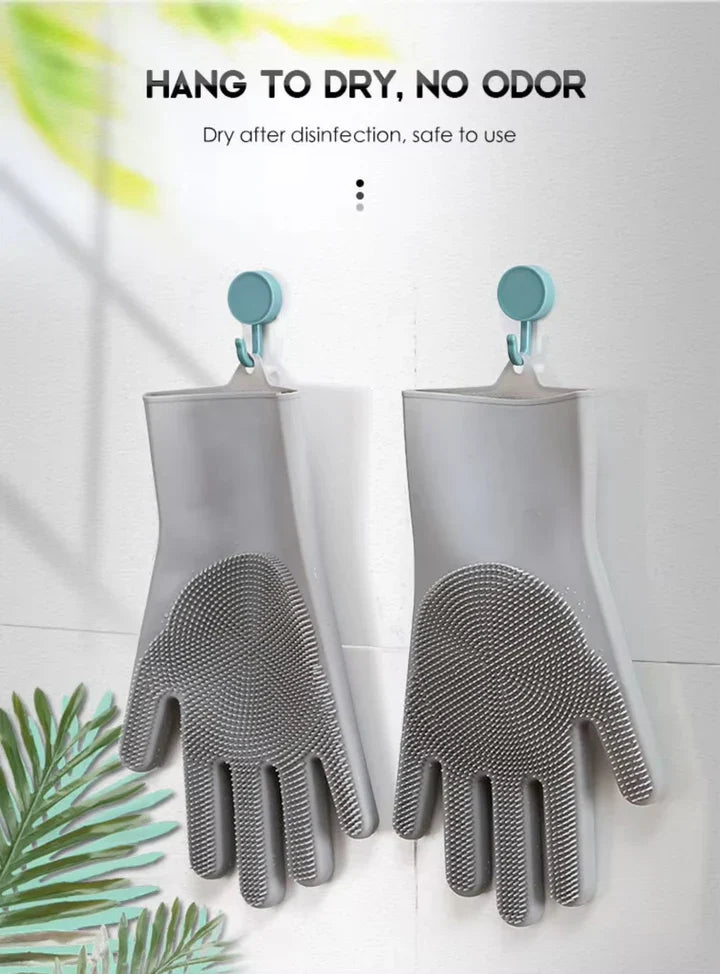 Silicone Dishwashing Full Finger Gloves